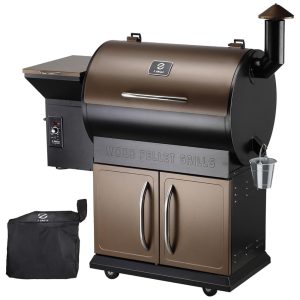 Churrasqueira á Pellet de Madeira com Controle PID Capa de Chuva e Superfície de Cozimento Total 700 cm2 Z GRILLS Marrom