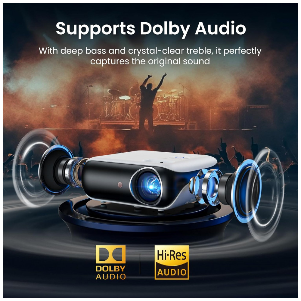 Projetor Inteligente Oficialmente Licenciado Google TV, HAPPRUN 4K UHD para Cinema em Casa com Som Dolby, WiFi Bluetooth, Aplicativos de Streaming - Imagem 5