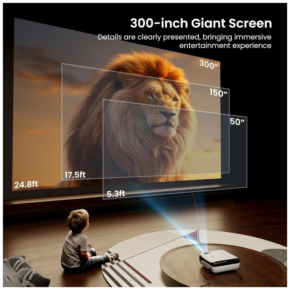 Projetor Inteligente Oficialmente Licenciado Google TV, HAPPRUN 4K UHD para Cinema em Casa com Som Dolby, WiFi Bluetooth, Aplicativos de Streaming - Imagem 8