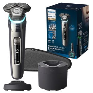 Barbeador Elétrico Masculino Portátil Philips S998785 com Limpeza Rápida e Estojo Prata