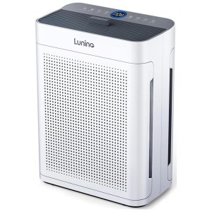 Purificador de Ar LUNINO para Residências Grandes de até 162 m²: HEPA Dupla Face com Filtro Lavável e Sensores de Qualidade do Ar.