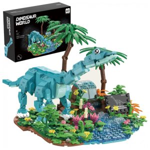 Kit STEM Mundo dos Dinossauros UNCLE BRICK Brachiosaurus com 559 Peças para Montagem de Cenário Pré-histórico