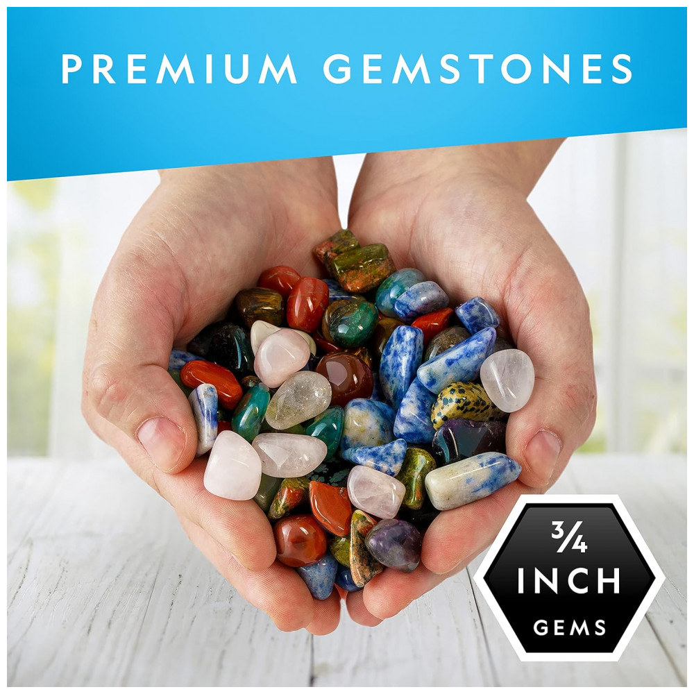 Pedras Polidas Premium 15 lb, Gemas 3/4 Polegada, Kit Educativo STEM, Artes e Artesanato, National Geographic - Imagem 2
