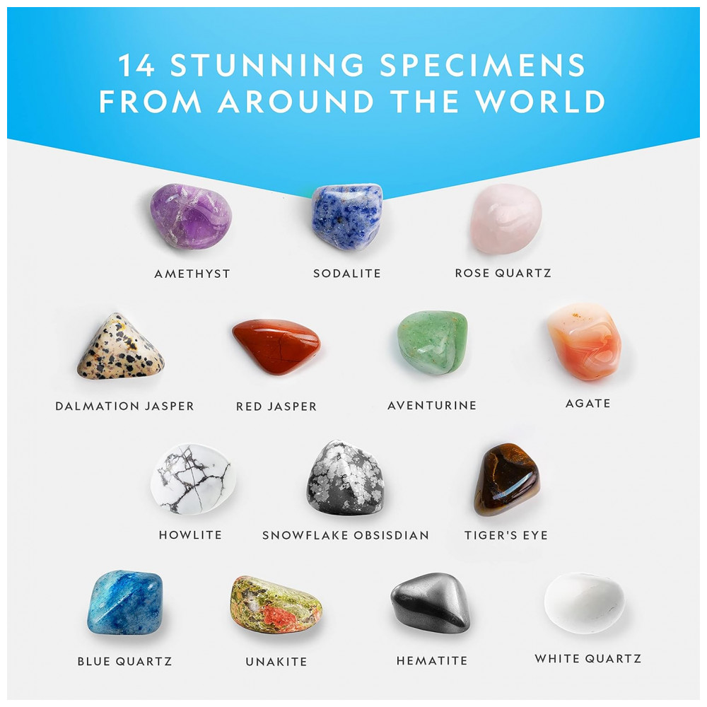 Pedras Polidas Premium 15 lb, Gemas 3/4 Polegada, Kit Educativo STEM, Artes e Artesanato, National Geographic - Imagem 3