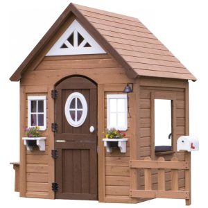 Casinha Infantil Interativa para Crianças de 2 a 6 Anos Backyard Discovery Marrom