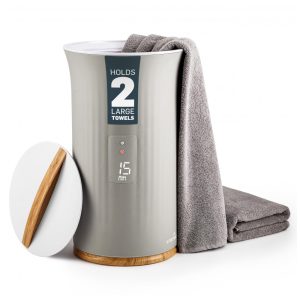Aquecedor de Toalha Elétrico até 2 Toalhas com Display de LED e Configurações de Temporizador 110V LiveFine Cinza