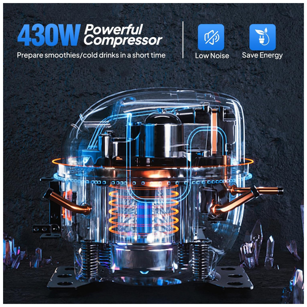 Máquina de Raspadinha Comercial ROVSUN 4 Galões Compressor 430W Controle Digital Tanque de Aço Inox e PC 110V - Preta - Imagem 4