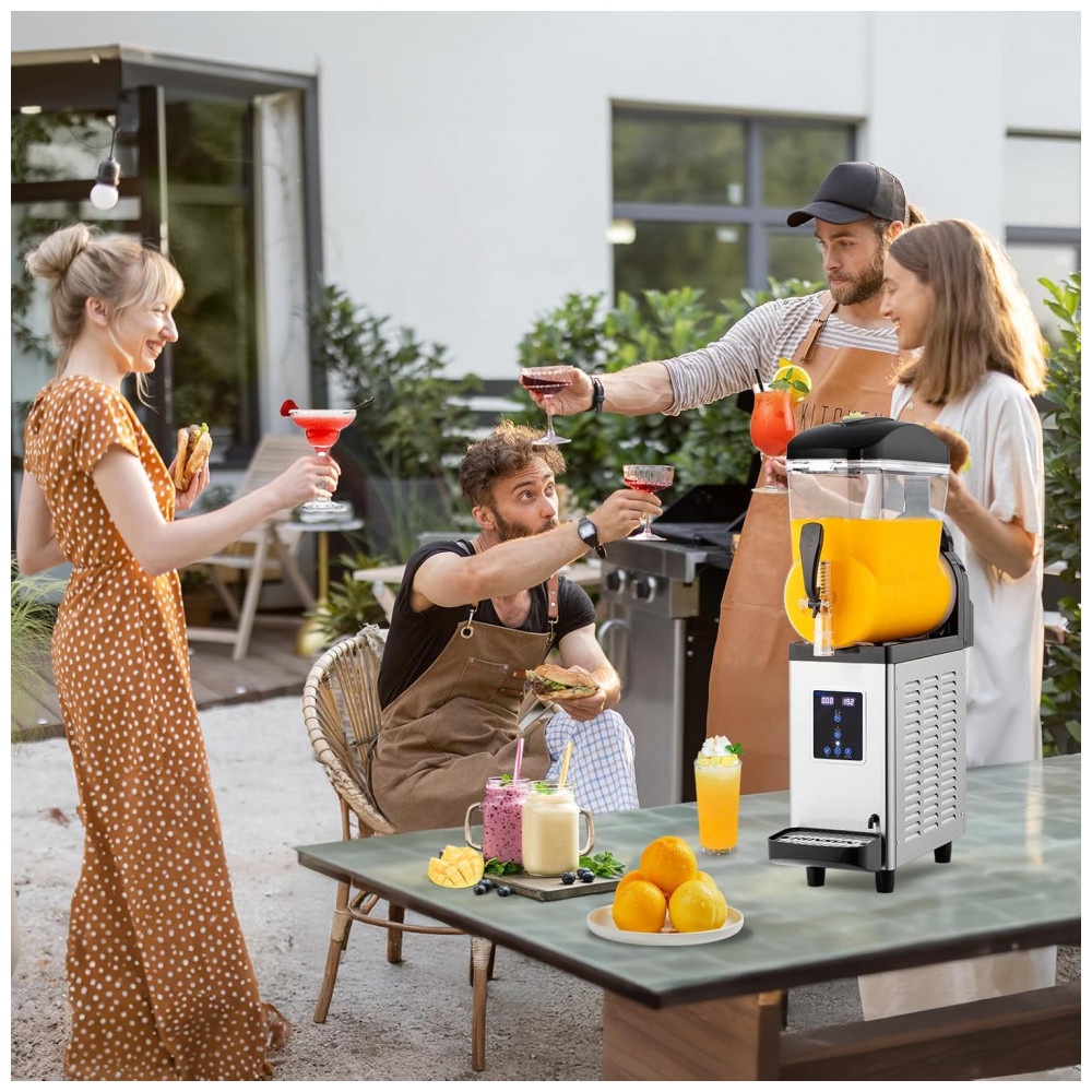 Máquina de Raspadinha Comercial ROVSUN 4 Galões Compressor 430W Controle Digital Tanque de Aço Inox e PC 110V - Preta - Imagem 7