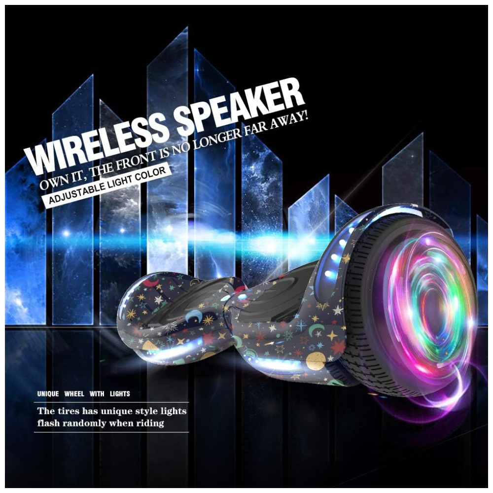 Hoverboard Certificado HS2.01 Twinkle Star com Rodas LED Flash, Bluetooth e Luzes LED - Imagem 3