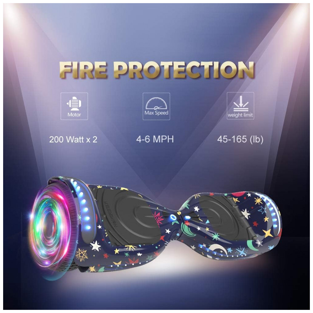 Hoverboard Certificado HS2.01 Twinkle Star com Rodas LED Flash, Bluetooth e Luzes LED - Imagem 5