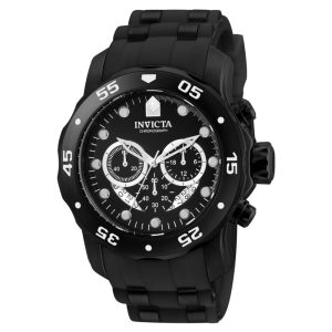 Relgio masculino Pro SCUBA - 48 mm cor preta marca Invicta. Perfeito para mergulhos e aventuras submarinas.