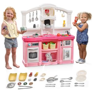 Cozinha Infantil Para Ambientes Internos e Externos Com Luzes e Sons Interativos Inclui 25 Acessórios de Brinquedo - Para Crianças a Partir de 2 Anos Step2 Rosa