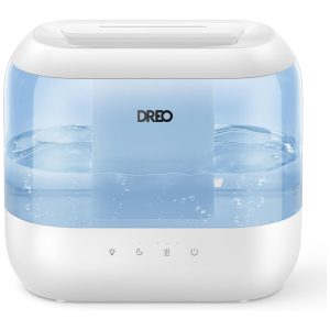 Umidificador Ultrassônico Dreo Azul 4L Top Fill Silencioso 28dB Difusor Aromas Luz Noturna Timer 36h Autonomia Controle Digital 110V