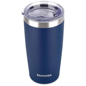 Copo Térmico 600 mL para Cerveja Café com Isolamento a Vácuo SUNWILL Azul