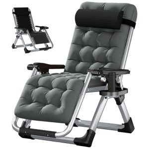 Cadeira Reclinável Ajustável Gravidade Zero com Apoio de Cabeça LILYPELLE Cinza