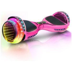 Hoverboard Emaxusa Rosa de 65 Polegadas para Crianças com Bluetooth Rodas LED Estilo Túnel e Superfície Antiderrapante