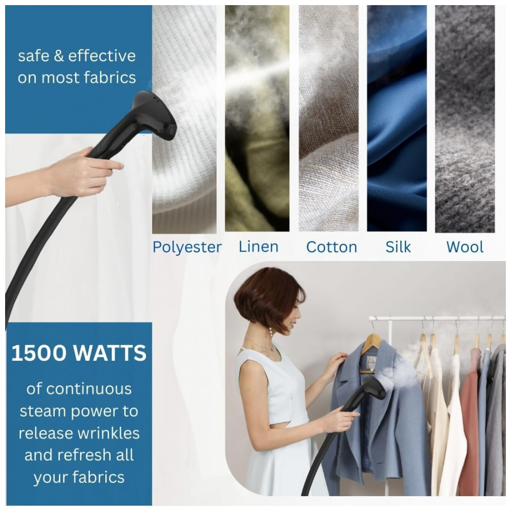 PassadeiraSteamer e Vaporizador SALAV GS18 FullSize 1500W Reservatório de Água de 18L Vapor para Roupas por 60 Minutos - Imagem 3