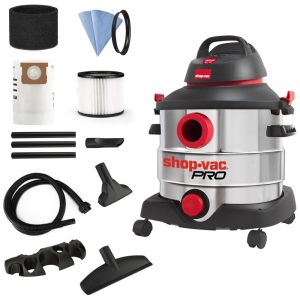 Aspirador de Pó Comercial 30 Litros para Uso Úmido e Seco em Aço Inoxidável 110V 1200W Shop Vac Pro