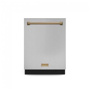 Lava-louças de embutir 60cm Gordon Ramsay THOR Kitchen inox com acabamento bronze 8 ciclos LED 110V