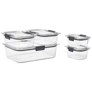 Potes Herméticos para Alimentos Quadrado 300 800 23 mL 5 Unidades RUBBERMAID 1976520 Preto
