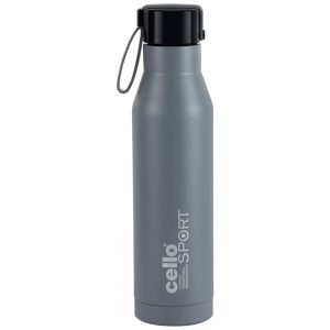 Garrafa Térmica para Água 750mL em Aço Inoxidável de Parede Dupla com Tampa de Rosca Cello Cinza