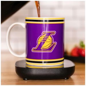 Aquecedor de Caneca Tema Los Angeles Lakers da NBA com Desligamento Automático Inclui Caneca 16W Uncanny Brands Roxa