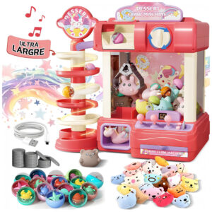 Máquina de Garra ROHSCE Azul, Brinquedo Arcade Infantil com Luzes e Sons, Vending de Doces para Crianças de 6 a 12 Anos