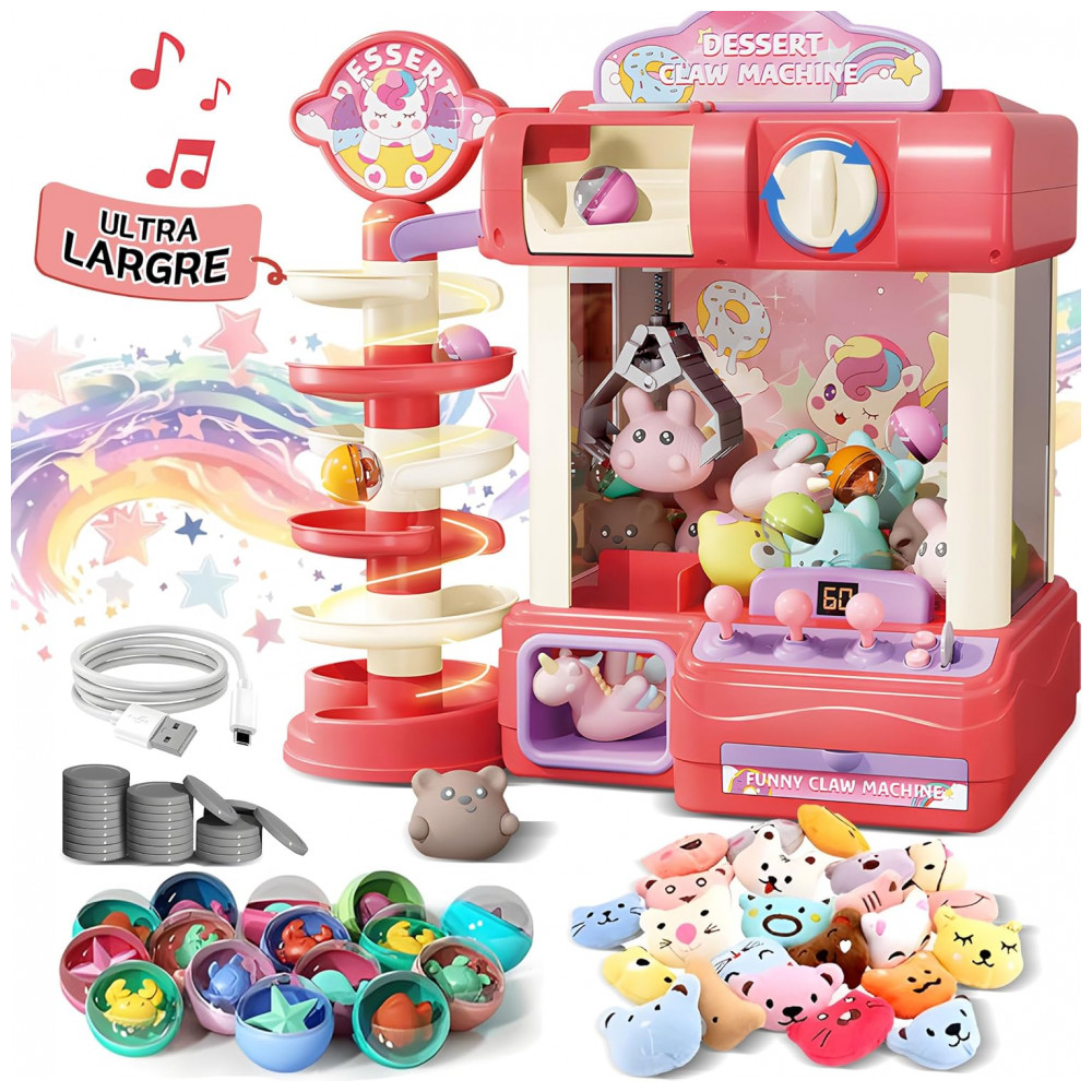 Máquina de Garra ROHSCE Azul, Brinquedo Arcade Infantil com Luzes e Sons, Vending de Doces para Crianças de 6 a 12 Anos