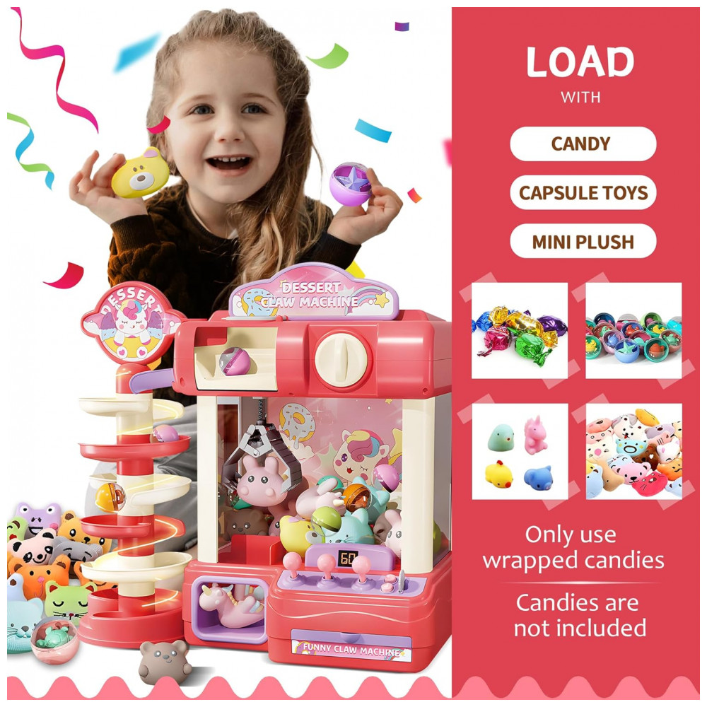 Máquina de Garra ROHSCE Azul, Brinquedo Arcade Infantil com Luzes e Sons, Vending de Doces para Crianças de 6 a 12 Anos - Imagem 6