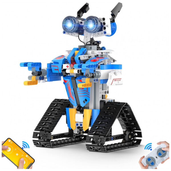 Brinquedo Robô para Meninos e Meninas de 8 a 16 Anos com Aplicativo ou Controle Remoto - Kit de Blocos de Construção Programáveis de Ciência, Henoda