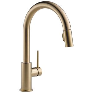 Torneira Cozinha com Tecnologia Touch e Pulverizador Pull Down de Ancoragem Magnética Delta 9159-CZ-DST Champagne Bronze