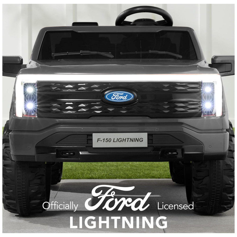 Carro Elétrico Infantil Licenciado Best Choice Products Ford F-150 Lightning 24V Cinza, 2 Lugares, com Controle Remoto e Bluetooth, Capacidade de 60 kg - Imagem 2