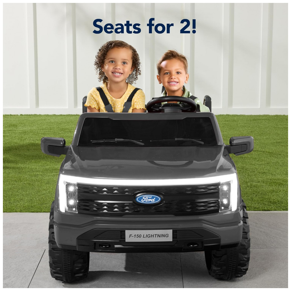 Carro Elétrico Infantil Licenciado Best Choice Products Ford F-150 Lightning 24V Cinza, 2 Lugares, com Controle Remoto e Bluetooth, Capacidade de 60 kg - Imagem 3