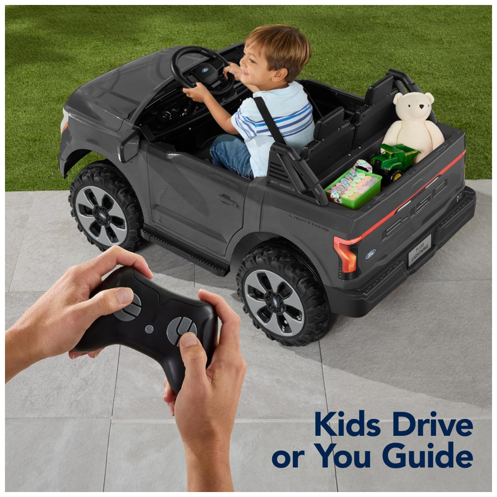 Carro Elétrico Infantil Licenciado Best Choice Products Ford F-150 Lightning 24V Cinza, 2 Lugares, com Controle Remoto e Bluetooth, Capacidade de 60 kg - Imagem 4