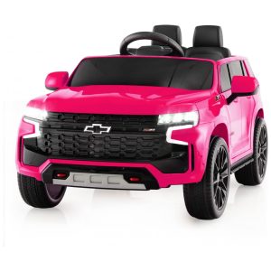 Carro Infantil Elétrico 12V Chevrolet Tahoe Controle Remoto Suspensão Música Luzes Costzon Rosa
