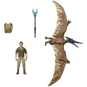 Mattel Jurassic World Rebirth Dr. Henry Loomis e Pteranodon figuras articuladas 375" com acessórios e recurso AR