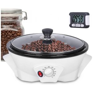 Torrador de Café Elétrico para Uso Doméstico até 500g 110V Branco