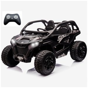 Carrinho Elétrico Infantil 4x4 Sopbost XL 24V 10Ah 2 Lugares 4 Motores 75W Controle Remoto Suspensão Molas Bluetooth Preto