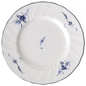 Prato para Aperitivo 17 cm Elegância e Praticidade em Sua Mesa com Formato Redondo e Material de Porcelana Villeroy Boch Branco e Azul