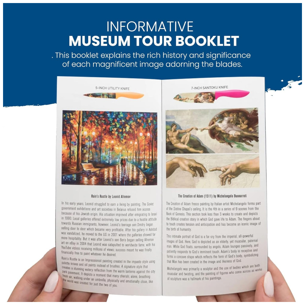 Conjunto de Facas em Aço Inoxidável com Bloco de Bancada 6 Peças Colorido CHEFS VISION Azul - Imagem 5