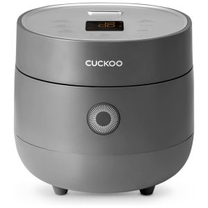 Panela de Arroz CUCKOO 3 Xícaras Cru / 6 Xícaras Cozido com Lógica Fuzzy Timer Modo Limpeza Automática Tigela Antiaderente Cinza (CR-0375FG).