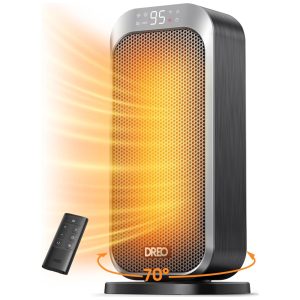 Aquecedor Elétrico Portátil com Oscilação 70 Termostato Controle Remoto e Temporizador 110V 110V Dreo Solaris 317 Clas Prata