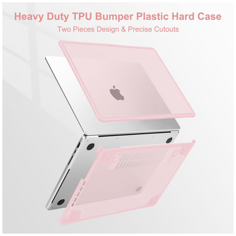 MOSISO Capa Rígida Heavy Duty para MacBook Pro 16" 2025-2021 com Kickstand, Teclado, Tela e USB-C, Rosa - Imagem 4
