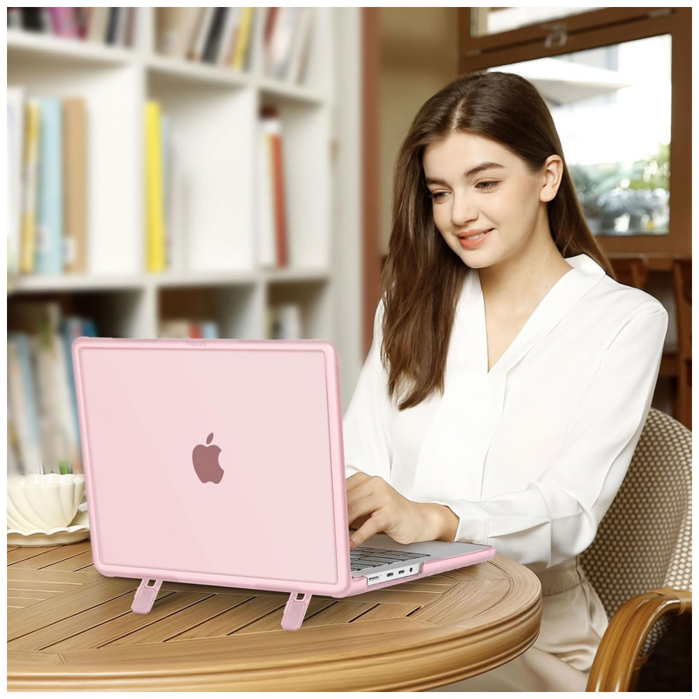 MOSISO Capa Rígida Heavy Duty para MacBook Pro 16" 2025-2021 com Kickstand, Teclado, Tela e USB-C, Rosa - Imagem 6