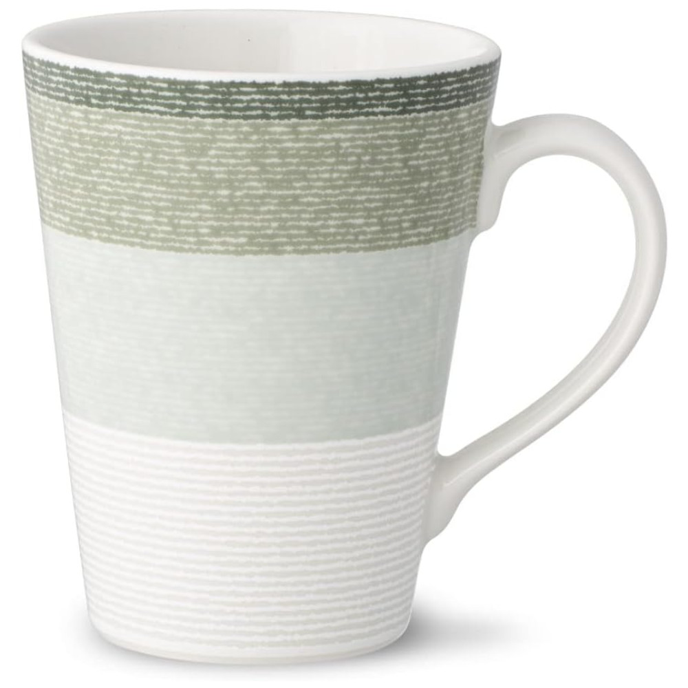 Conjunto de Canecas Estilo Moderno com 4 Peças Capacidade 350mL e Material de Porcelana Noritake G037-484D Branca e Verde - Imagem 2