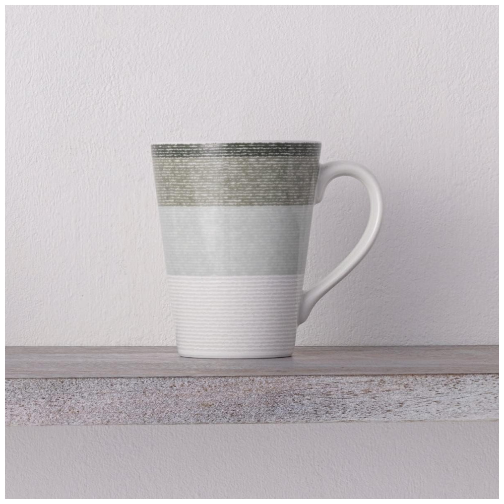 Conjunto de Canecas Estilo Moderno com 4 Peças Capacidade 350mL e Material de Porcelana Noritake G037-484D Branca e Verde - Imagem 3