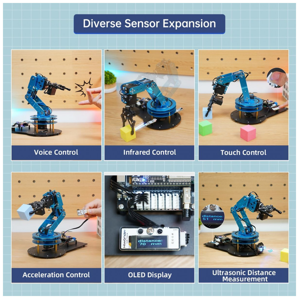 Hiwonder JetAuto Pro – Robô Educacional com Braço Robótico 6DOF, Lidar TOF, Câmera 3D e Suporte a ChatGPT – Kit Avançado com ROS2 e Navegação Autônoma - Imagem 2