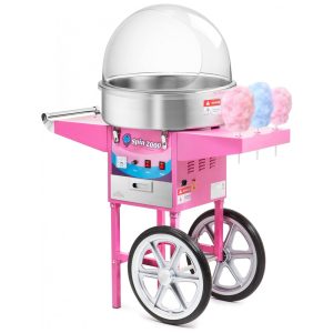Carrinho de Algodão Doce Elétrico Profissional em Aço Inoxidável 110V Olde Midway SPIN2000 Rosa