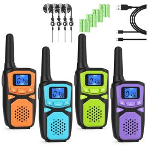 Rádio Comunicador Walkie Talkie WokTok Pequeno para Crianças Brinquedo para Camping e Jogos Recarregável Cordão Para Meninos e Meninas 2 unidades