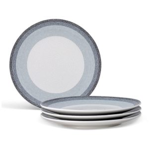 Conjunto de Pratos para Salada e Sobremesa com 4 Peças Formato Redondo Material de Porcelana e Designer Moderno Noritake G017-405D Colorido
